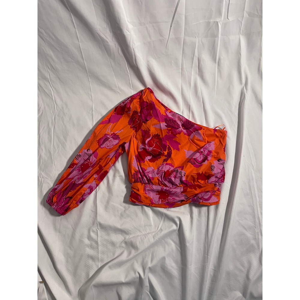 Scoop One‎ Shoulder Floral Long Sleeve Top Size 4-6